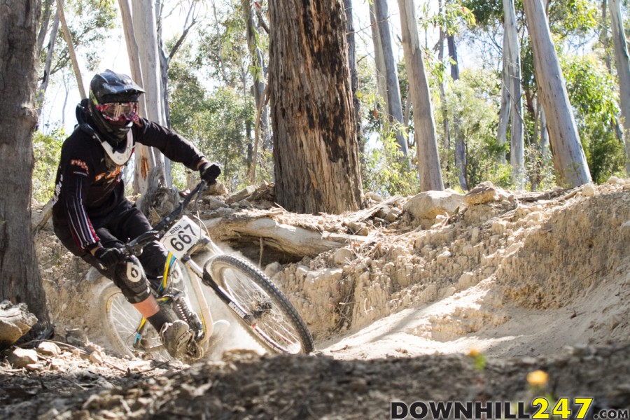 Simon Palmer testing the limits of his new Norco Aurum.